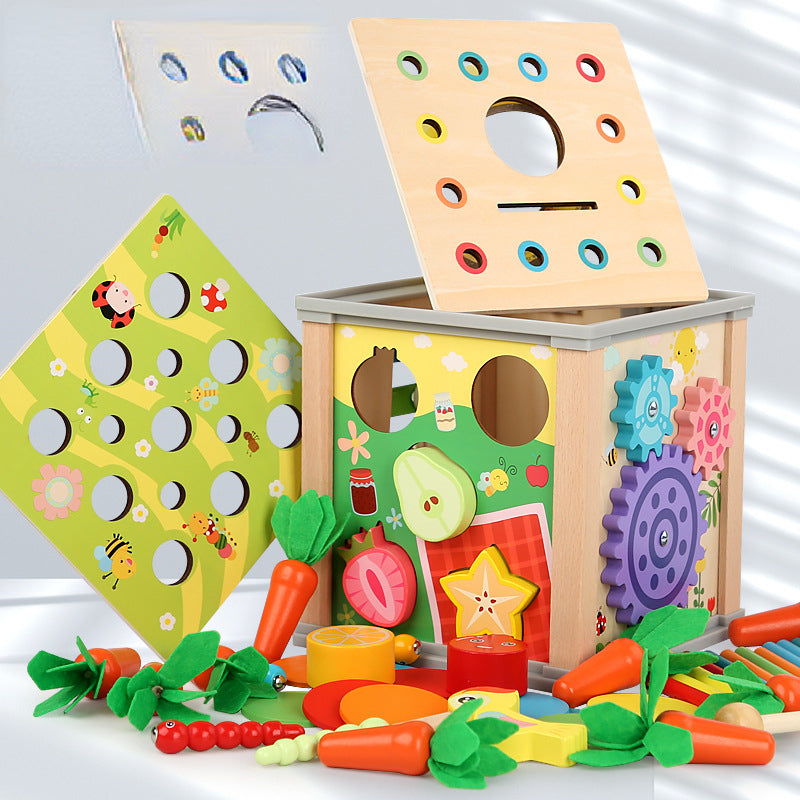 Wooden Montessori Toys Pairing Radish Pulling Educational Toy 3