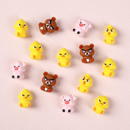 Silicone 3D Focal Beads Angry Animal Front Facing 6