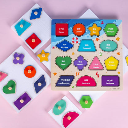 Shape Matching Montessori Toys Wooden Puzzle Educational Toy 2
