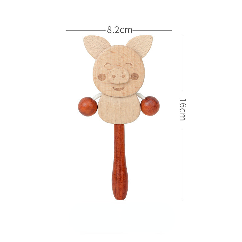 Wooden Rattle Drum Handbell Kids Musical Instrument Toy 8