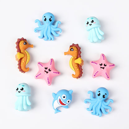 20Pcs Silicone 3D Focal Beads Marine Animals Mixed Set 2