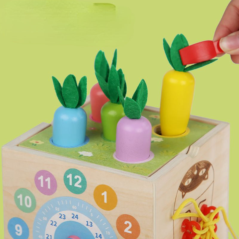 Wooden Montessori Toys Shape Pairing Pulling Out Carrots Activity 3