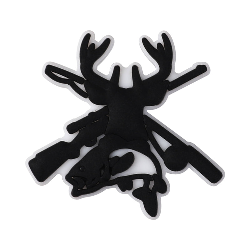 20Pcs Silicone Focal Beads Hunting Season Deer Antlers Crossed Rifles 11