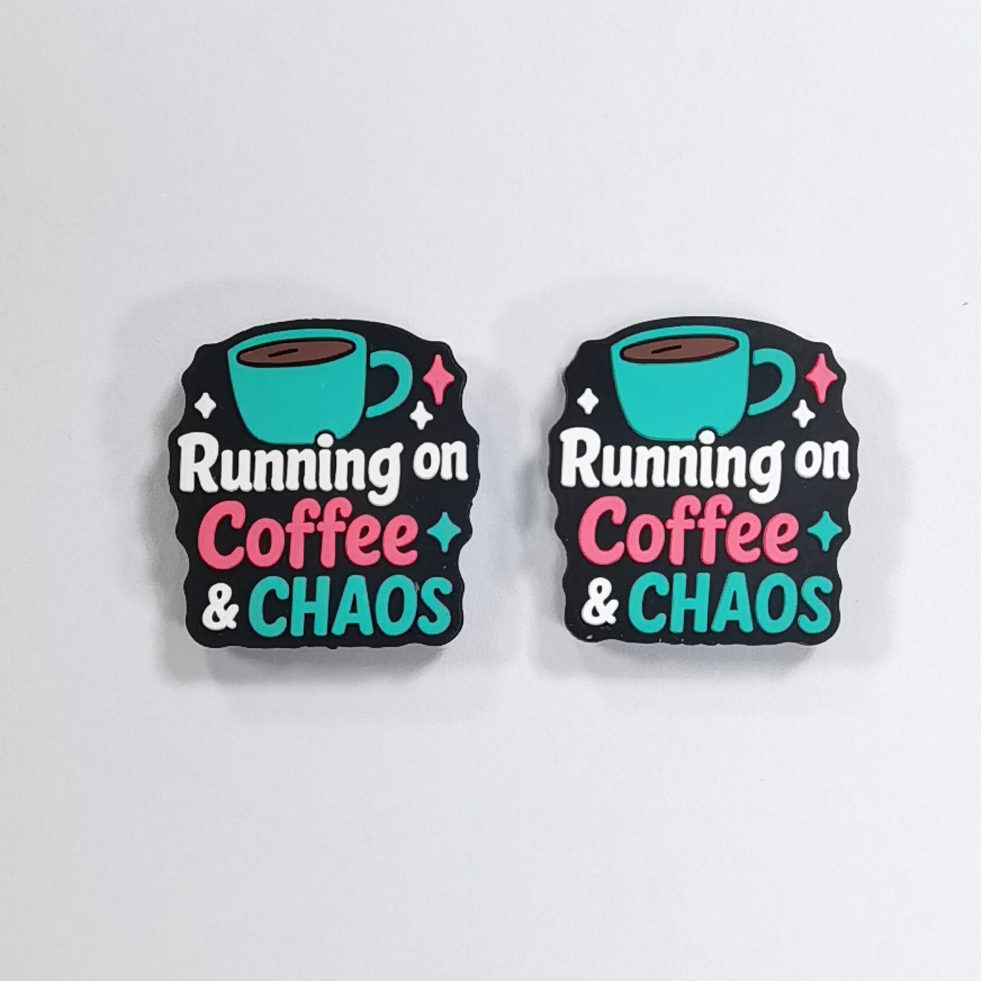 20Pcs Silicone Focal Beads Running On Coffee Chaos With Cup Design