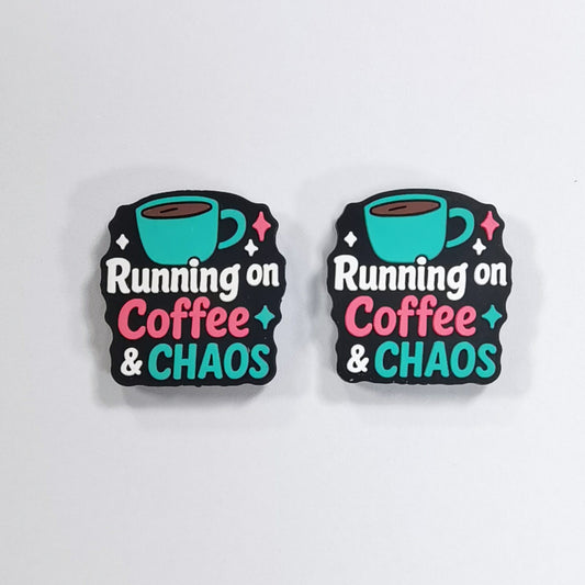 20Pcs Silicone Focal Beads Running On Coffee Chaos With Cup Design