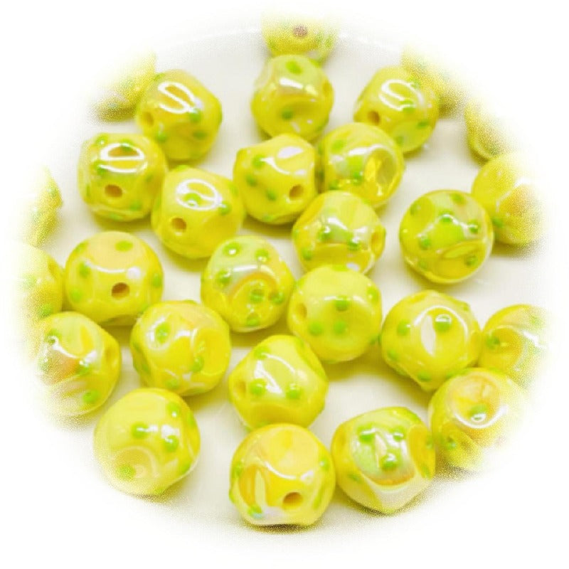 10pcs 16mm Dot Fig Acrylic Beads UV Finish DIY Bracelet Making 3