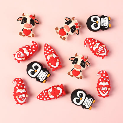 20Pcs Silicone 3D Focal Beads Valentine S Day Theme Animal Love Front Facing 6