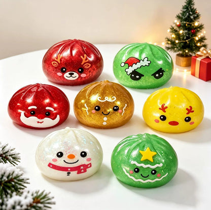 12 Pack Christmas Squishy Dumpling Jelly TPR Sensory Toy Set 5