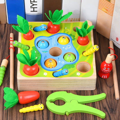 Wooden Happy Farm Montessori Toys Educational Desktop Game 3