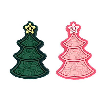 Silicone Focal Beads Christmas Tree Swirling Pattern