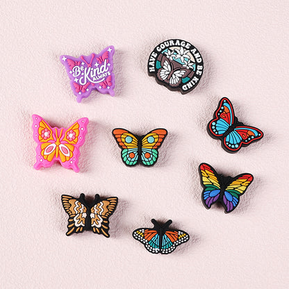 Silicone Focal Beads Butterfly Eight Styles Variety Design 5