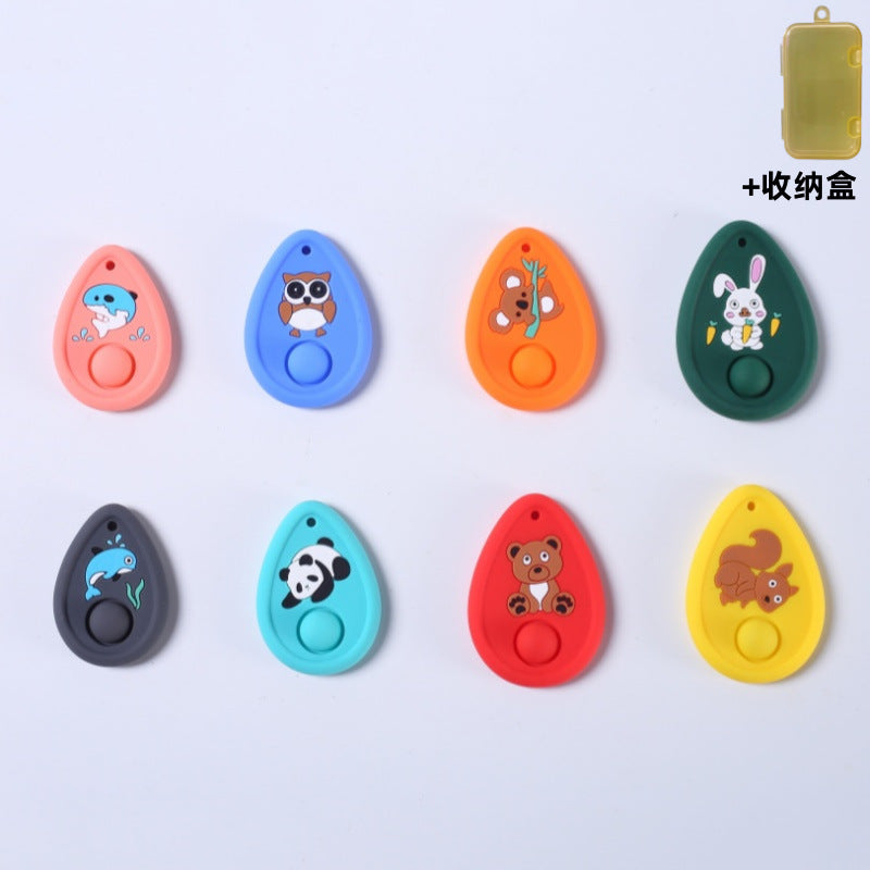 Tactile Sensory Stone Silicone Carton Animals Fidget Worry Stone Toy