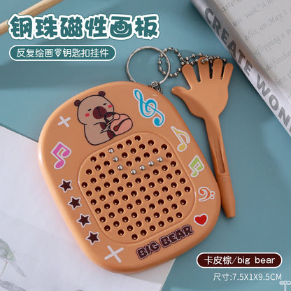 Magnetic Steel Bead Drawing Board Keychain Toy 2