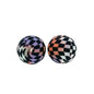 50pcs 15mm Printed Checkered Silicone Beads 12
