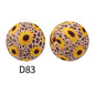 50pcs 15mm Rhombus Printed Silicone Beads Colorful Design 46