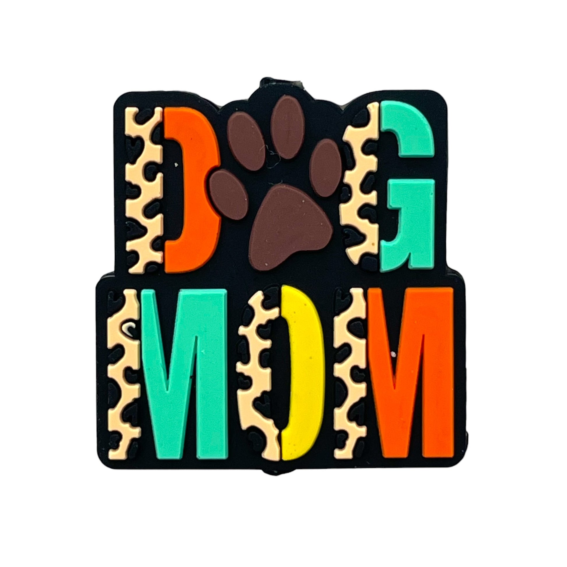 20pcs Silicone Focal Beads Dog MOM Paw Print Design