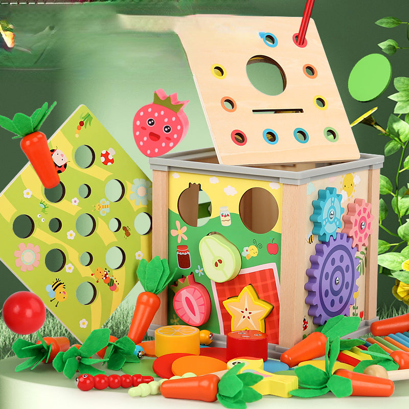 Wooden Montessori Toys Pairing Radish Pulling Educational Toy 6