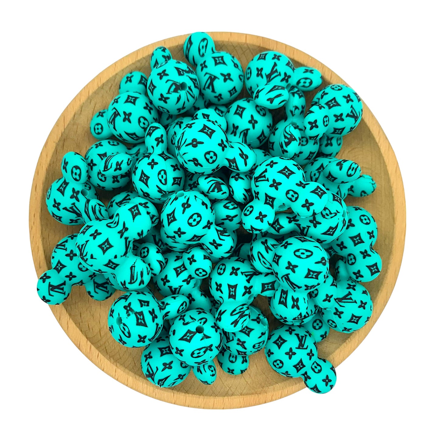 20pcs Mickey Printed LV Silicone Focal Beads 2