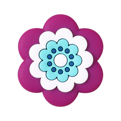 Silicone Focal Beads Bohemian Seven Flowers Layered Petal Detail 17