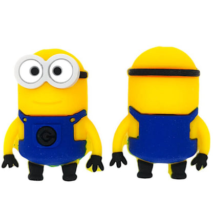 Silicone 3D Focal Beads Yellow Alien Character Large Ears Smiling Pose