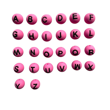 26pcs 15mm Silicone Letter Beads Alphabet A-Z Multi Color 6