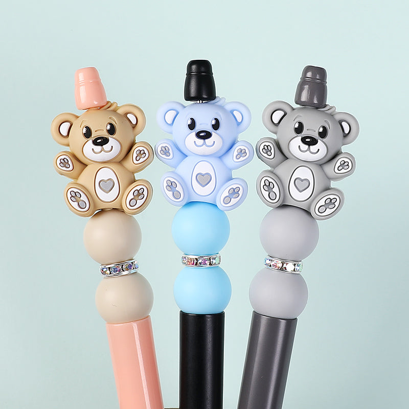 Silicone 3D Focal Beads Hug Bear Sitting Pose 5