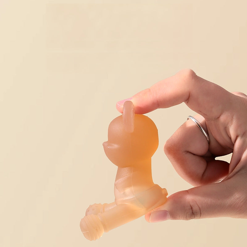 Bear Shaped Silicone Teething Toy with Rattle for Baby 4