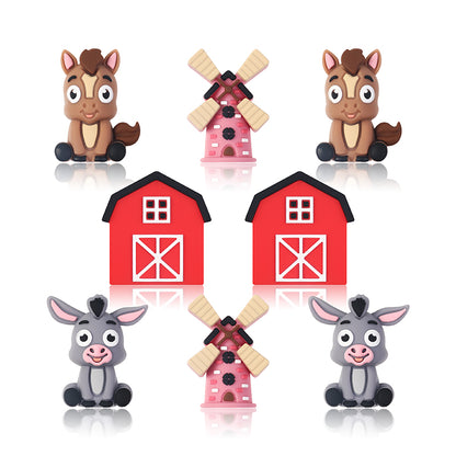 20Pcs Silicone 3D Focal Beads Farm Animal Theme Variety Set 10
