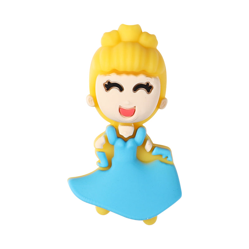 Silicone 3D Focal Beads Princess Girl Round Smiling Face 10