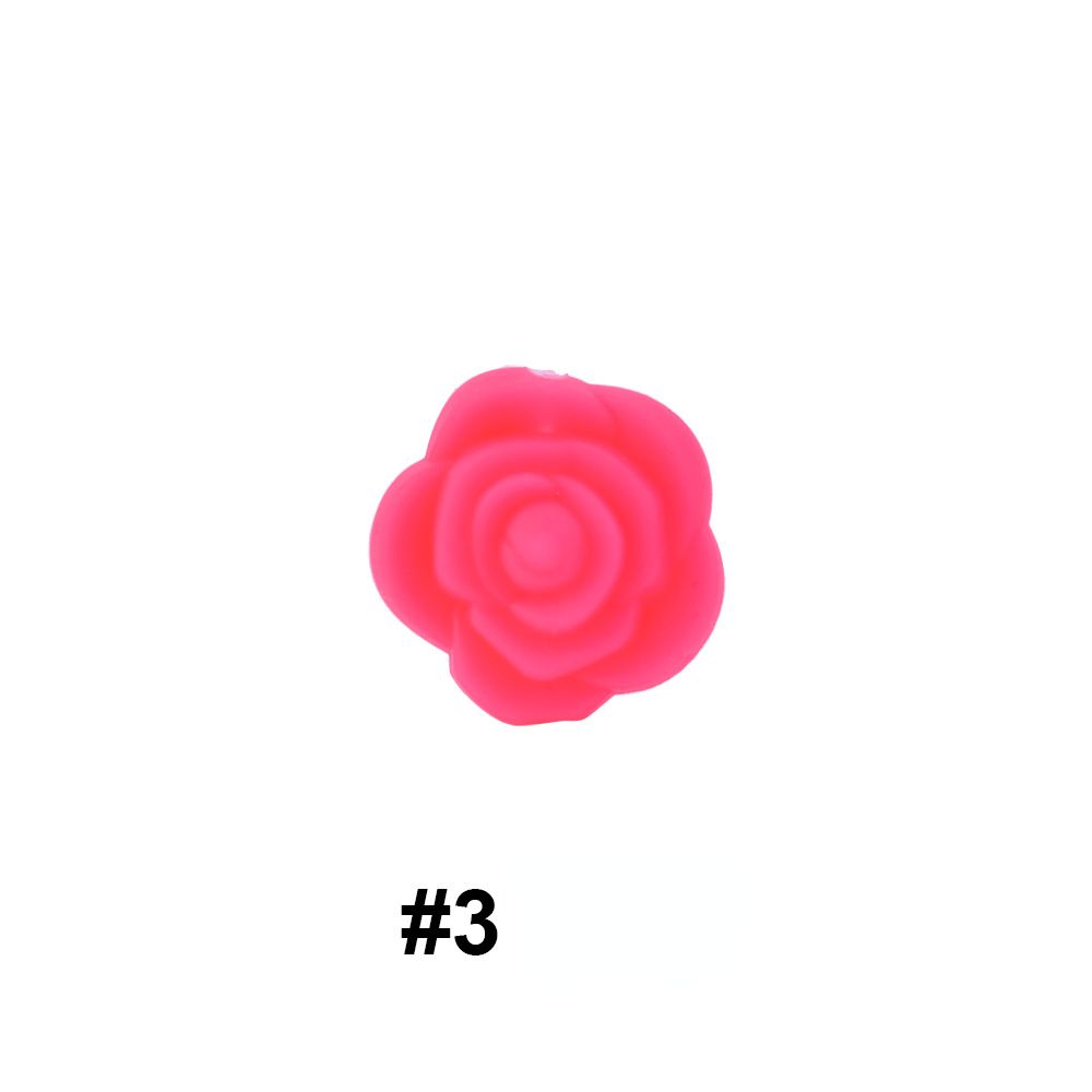 50pcs Silicone Focal Beads Rose Flower Double-Sided Design 7