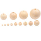 50pcs Unfinished Natural Schima Round Wooden Beads DIY Craft Jewelry Making