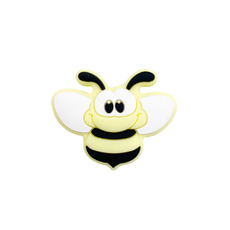 20pcs Silicone Focal Beads Bee Character Front Facing 5