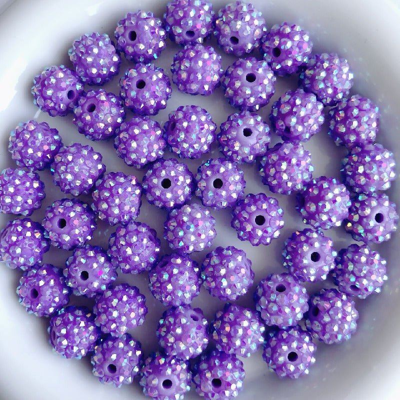50pcs 14mm Rhinestone Beads Sparkling Decorative Beads 6