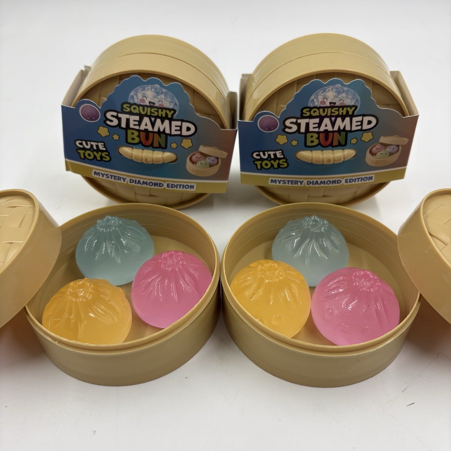 Squishy Steamed Bun Sensory Stress Ball Toy with 3 Glow-in-the-Dark Buns 3