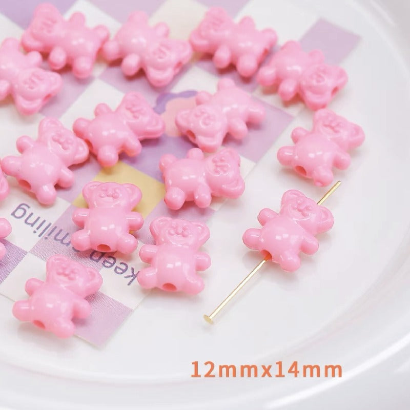 20pcs 12x14mm Bear Acrylic Beads Jewelry Making Craft Supplies 6