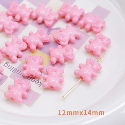 20pcs 12x14mm Bear Acrylic Beads Jewelry Making Craft Supplies 6