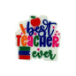 20pcs Silicone Focal Beads Teacher Best Teacher Ever Printed Text