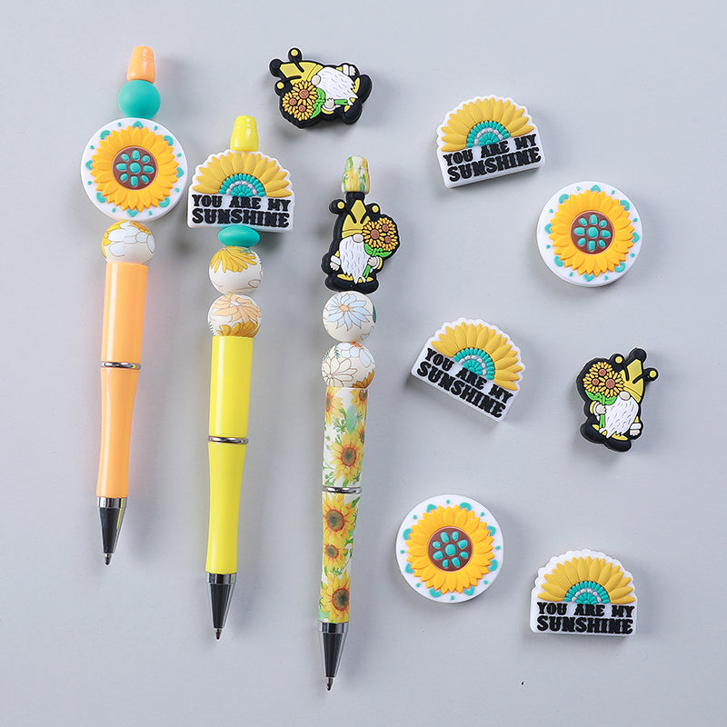 20pcs Silicone Focal Beads Daisy Variety Set You Are My Sunshine Text 7