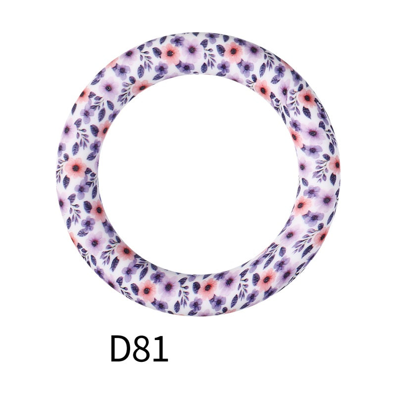 65mm Printed Silicone Beads Rings 34