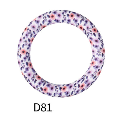 65mm Printed Silicone Beads Rings 34