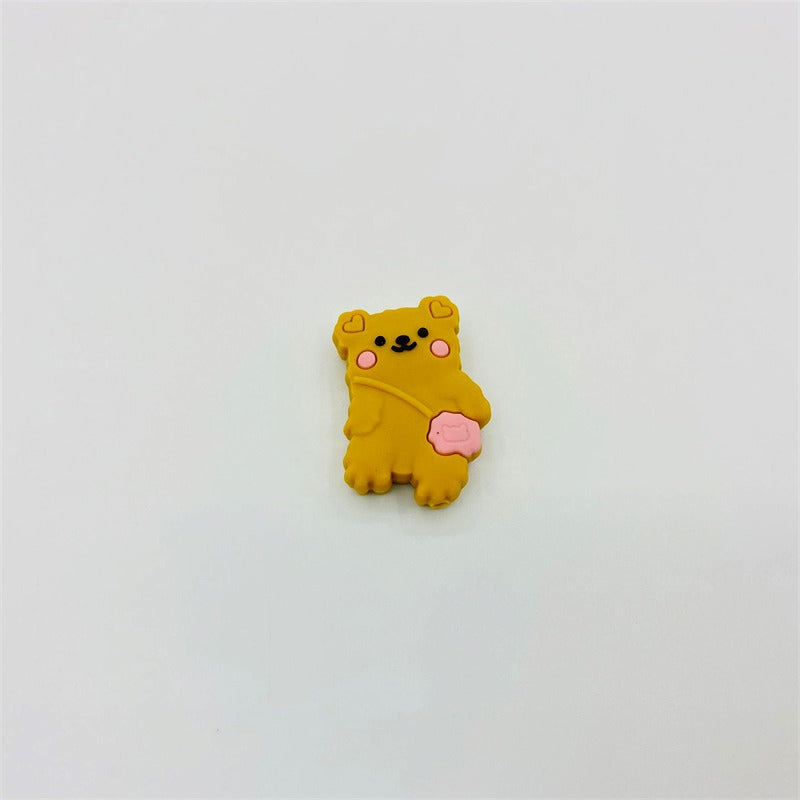 20pcs Silicone Focal Beads Backpack Bear With Heart Pouch 8