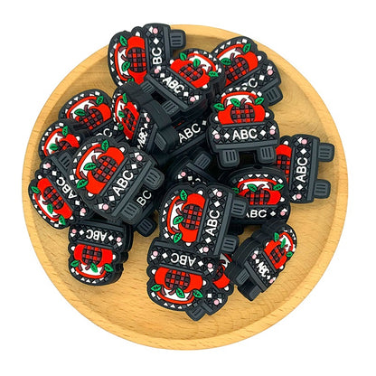 20pcs Silicone Focal Beads ABC Apple Car Front Facing 2