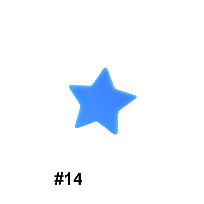 50pcs Silicone Focal Beads Star Flat Shape 11