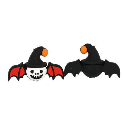 20Pcs Silicone 3D Focal Beads Halloween Witch Bat with Pointed Hat
