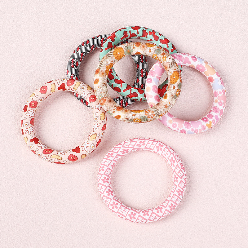 65mm Printed Silicone Beads Rings