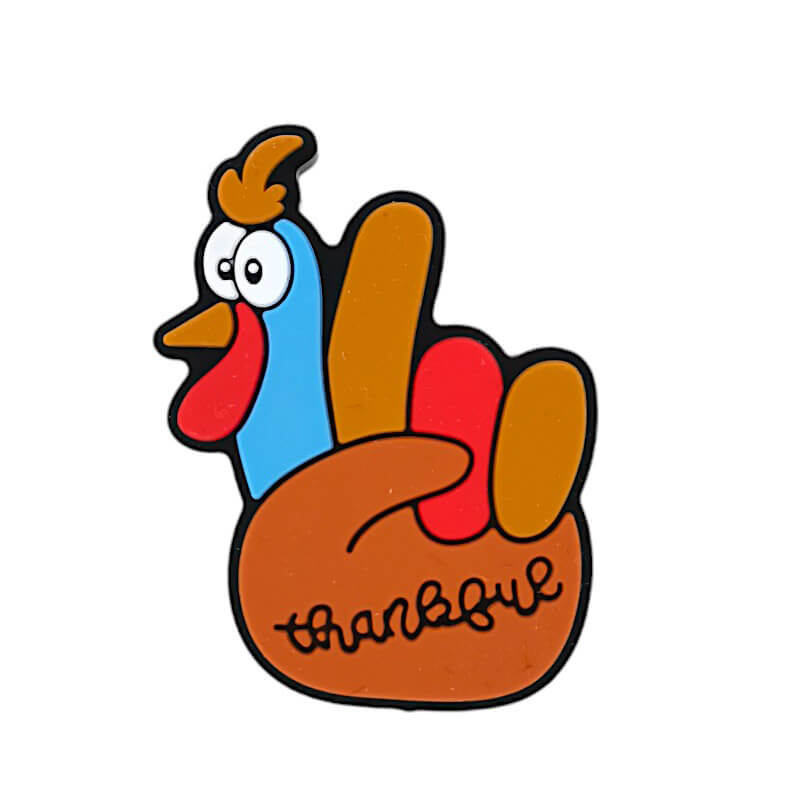 Silicone Focal Beads Turkey with Thankful Text