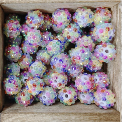 50pcs 14mm Rhinestone Beads Sparkling Decorative Beads 11