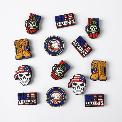 20Pcs Silicone Focal Beads USA Veterans Series Military Symbols Emblem Design 4