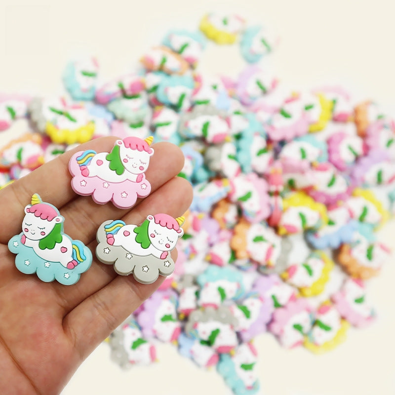 Silicone Focal Beads Cloud Unicorn Sleeping Pose on Cloud 3