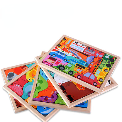 Cartoon Animal Wooden 3D Puzzle Educational Toy for Kids 2